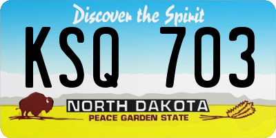 ND license plate KSQ703