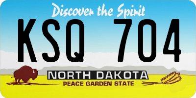ND license plate KSQ704
