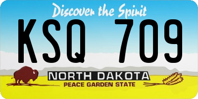ND license plate KSQ709