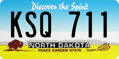 ND license plate KSQ711