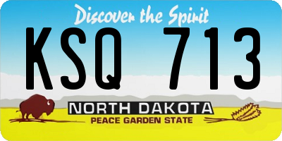 ND license plate KSQ713