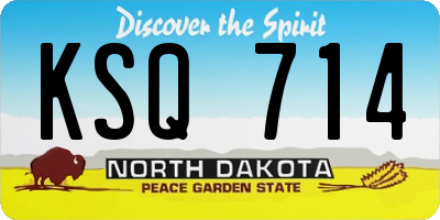 ND license plate KSQ714