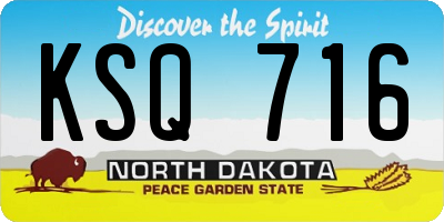 ND license plate KSQ716