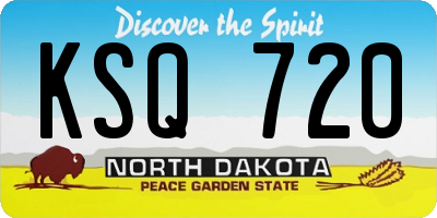 ND license plate KSQ720