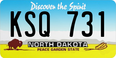 ND license plate KSQ731