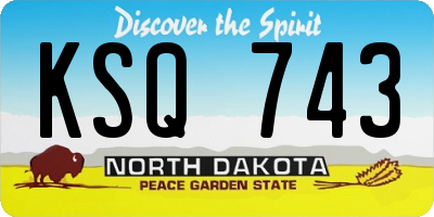 ND license plate KSQ743