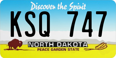 ND license plate KSQ747