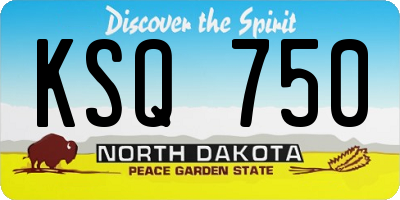 ND license plate KSQ750