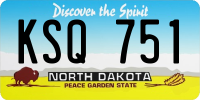 ND license plate KSQ751