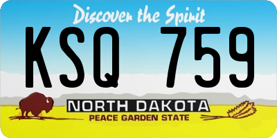 ND license plate KSQ759