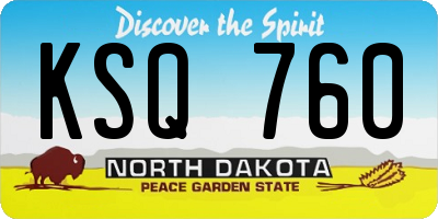 ND license plate KSQ760