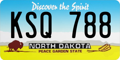 ND license plate KSQ788