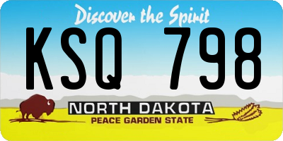 ND license plate KSQ798