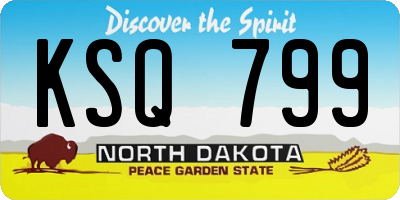 ND license plate KSQ799