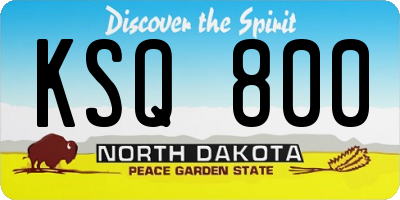 ND license plate KSQ800