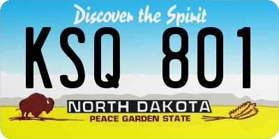 ND license plate KSQ801