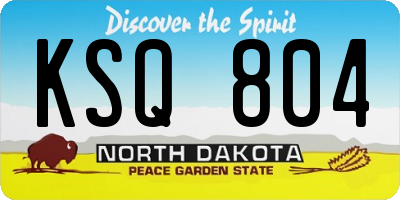 ND license plate KSQ804
