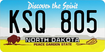 ND license plate KSQ805