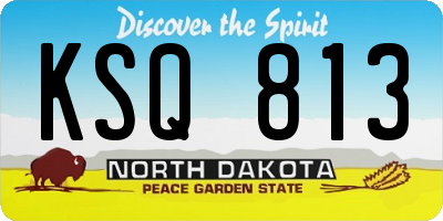 ND license plate KSQ813