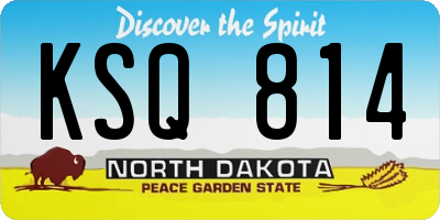 ND license plate KSQ814