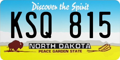 ND license plate KSQ815
