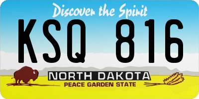 ND license plate KSQ816