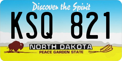 ND license plate KSQ821