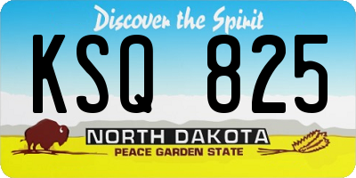 ND license plate KSQ825