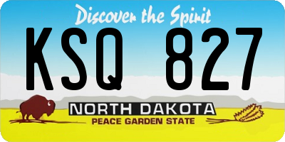 ND license plate KSQ827