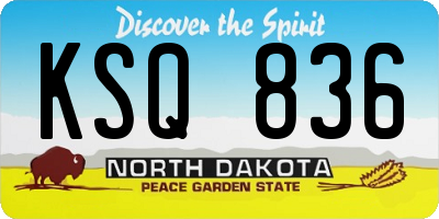 ND license plate KSQ836