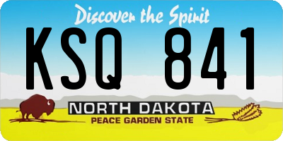 ND license plate KSQ841