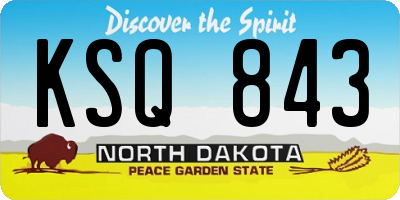 ND license plate KSQ843