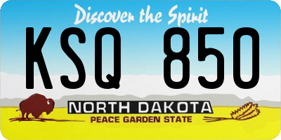 ND license plate KSQ850