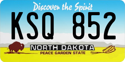 ND license plate KSQ852