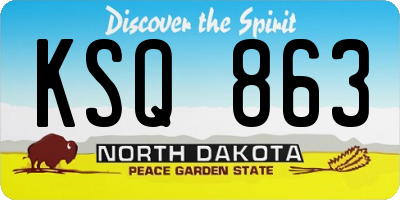 ND license plate KSQ863