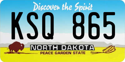 ND license plate KSQ865