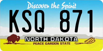 ND license plate KSQ871