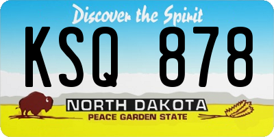 ND license plate KSQ878