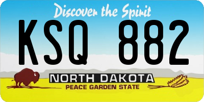 ND license plate KSQ882