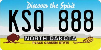 ND license plate KSQ888