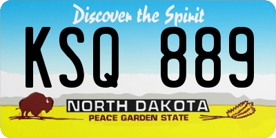 ND license plate KSQ889