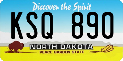 ND license plate KSQ890