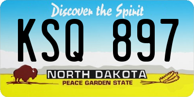 ND license plate KSQ897