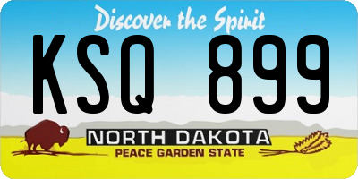 ND license plate KSQ899
