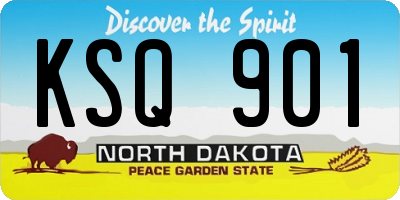 ND license plate KSQ901