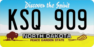 ND license plate KSQ909