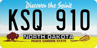 ND license plate KSQ910