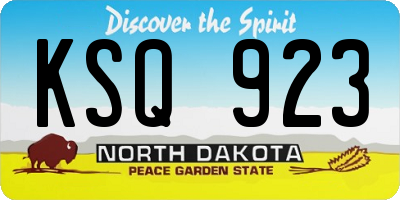 ND license plate KSQ923