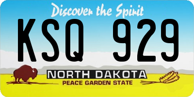 ND license plate KSQ929