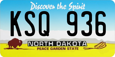 ND license plate KSQ936